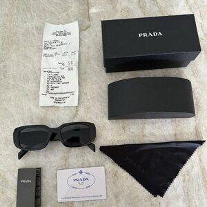 Prada PR 17WS Black / Dark Grey Lens – Authentic, Mint + Case